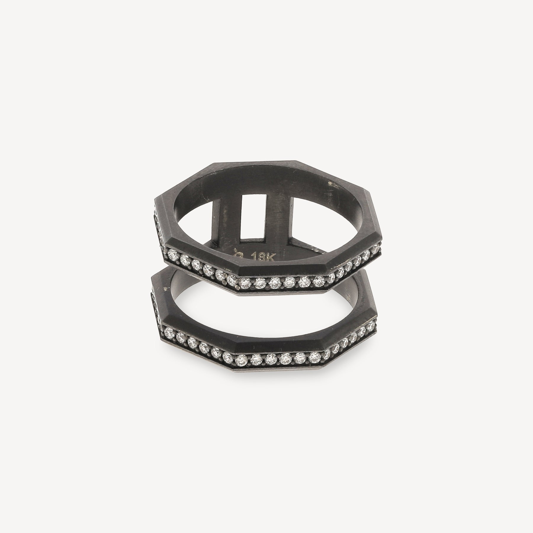 Bague Nova Or Noir Diamants Blancs