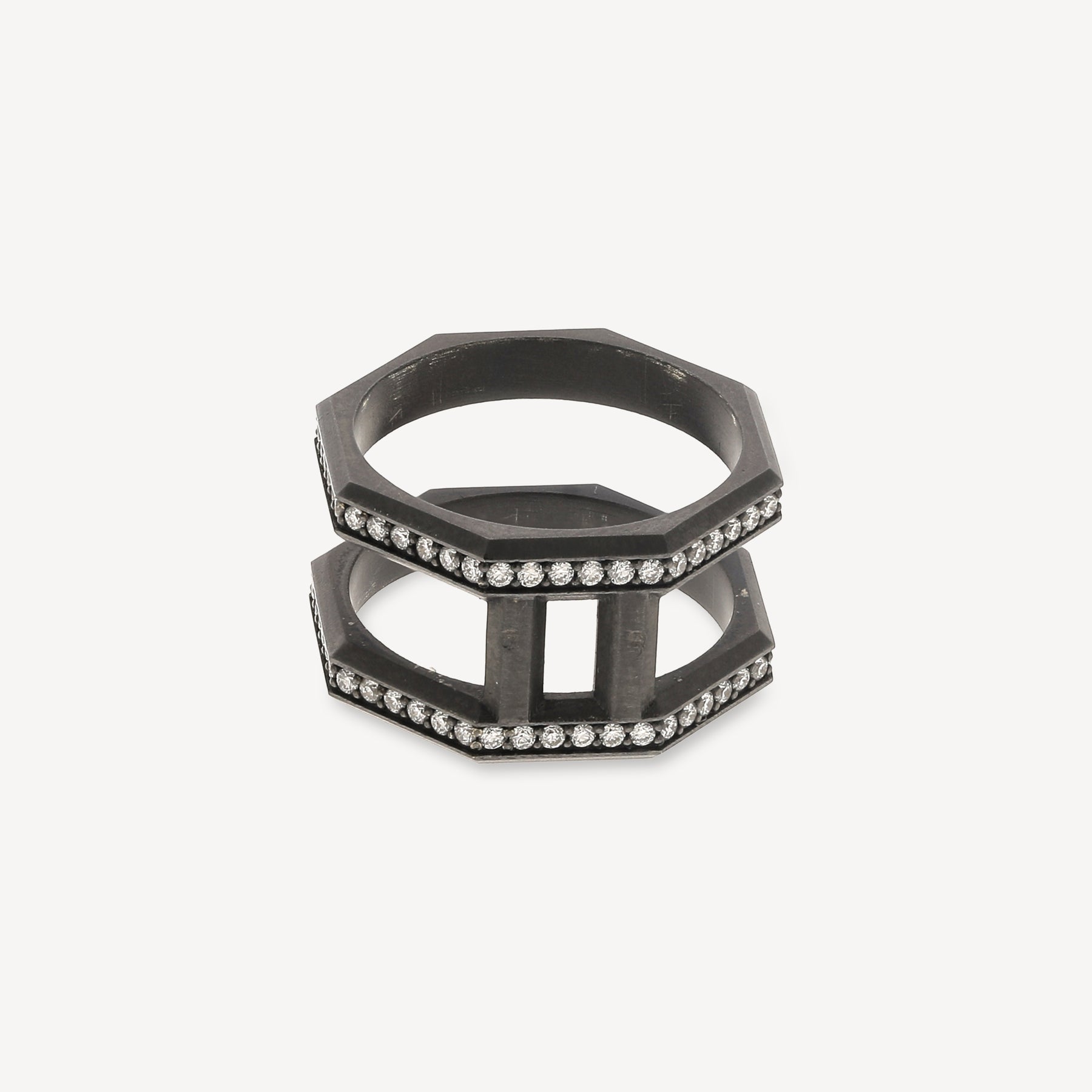 Bague Nova Or Noir Diamants Blancs