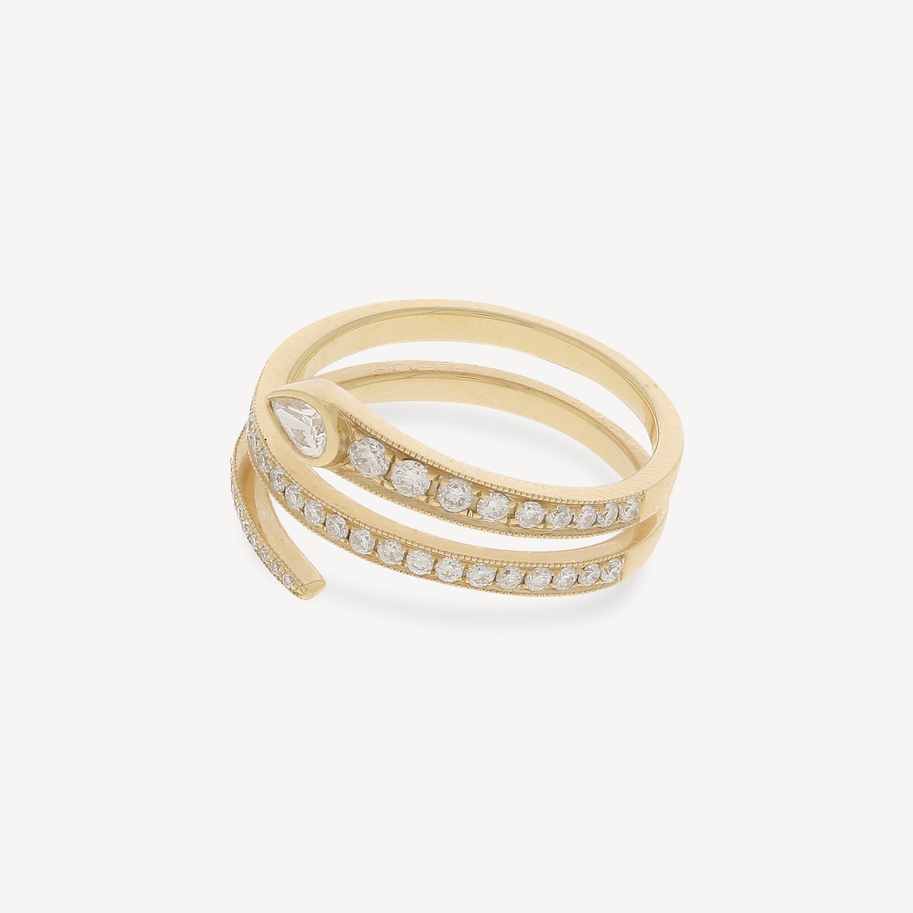 Bague Wrapped Pave Diamond Snake