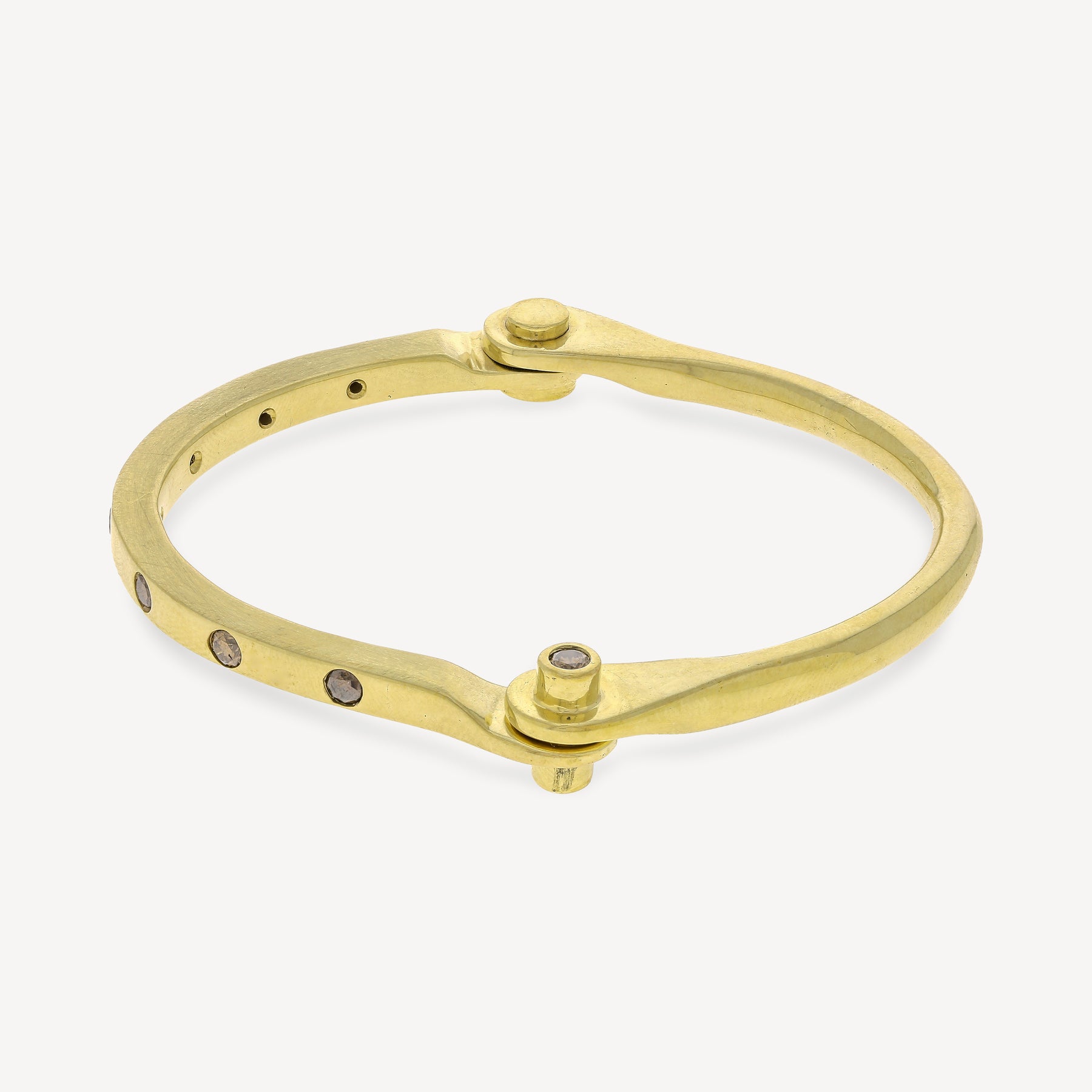 Bracelet Yellow Gold Brown Diamond Burnished