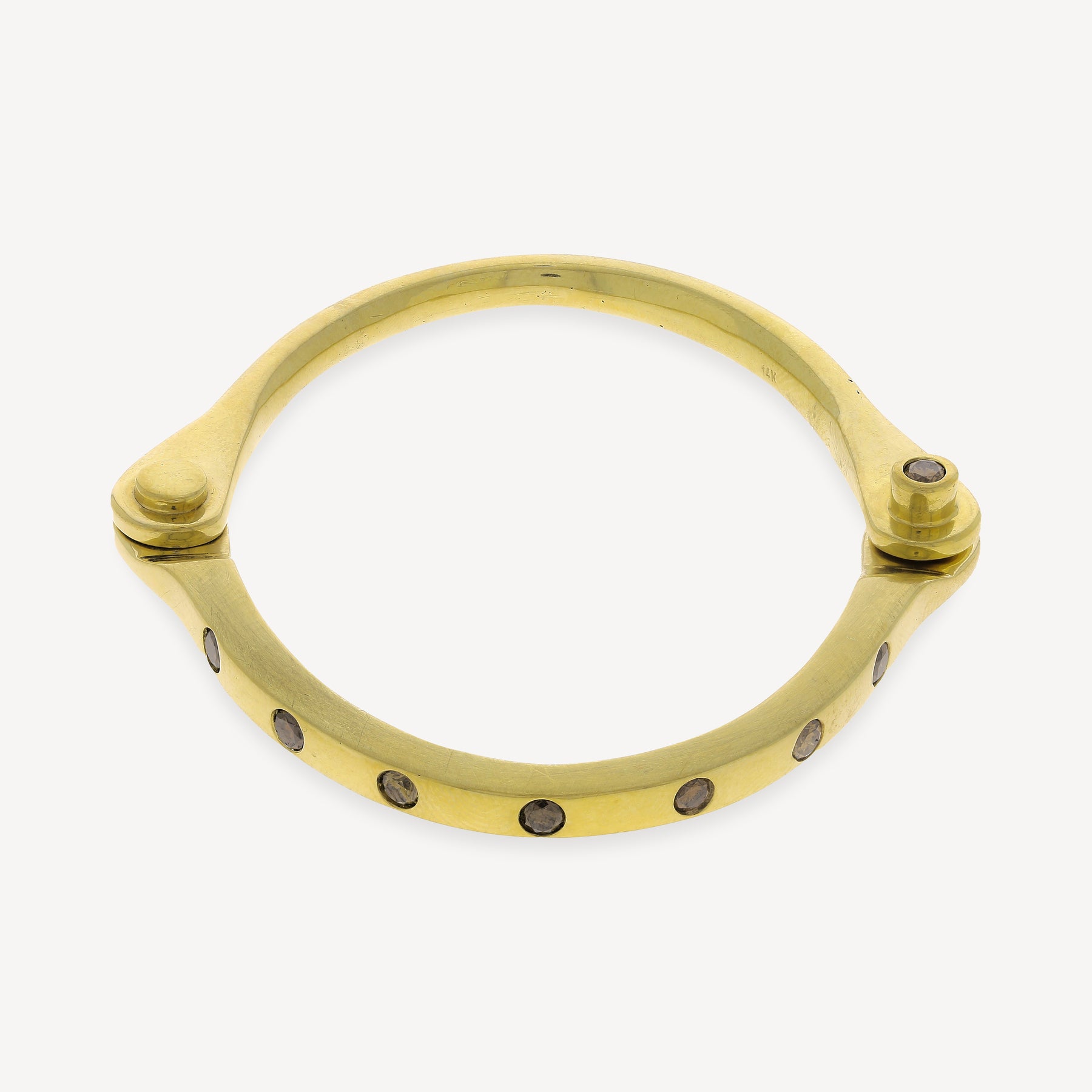 Bracelet Yellow Gold Brown Diamond Burnished
