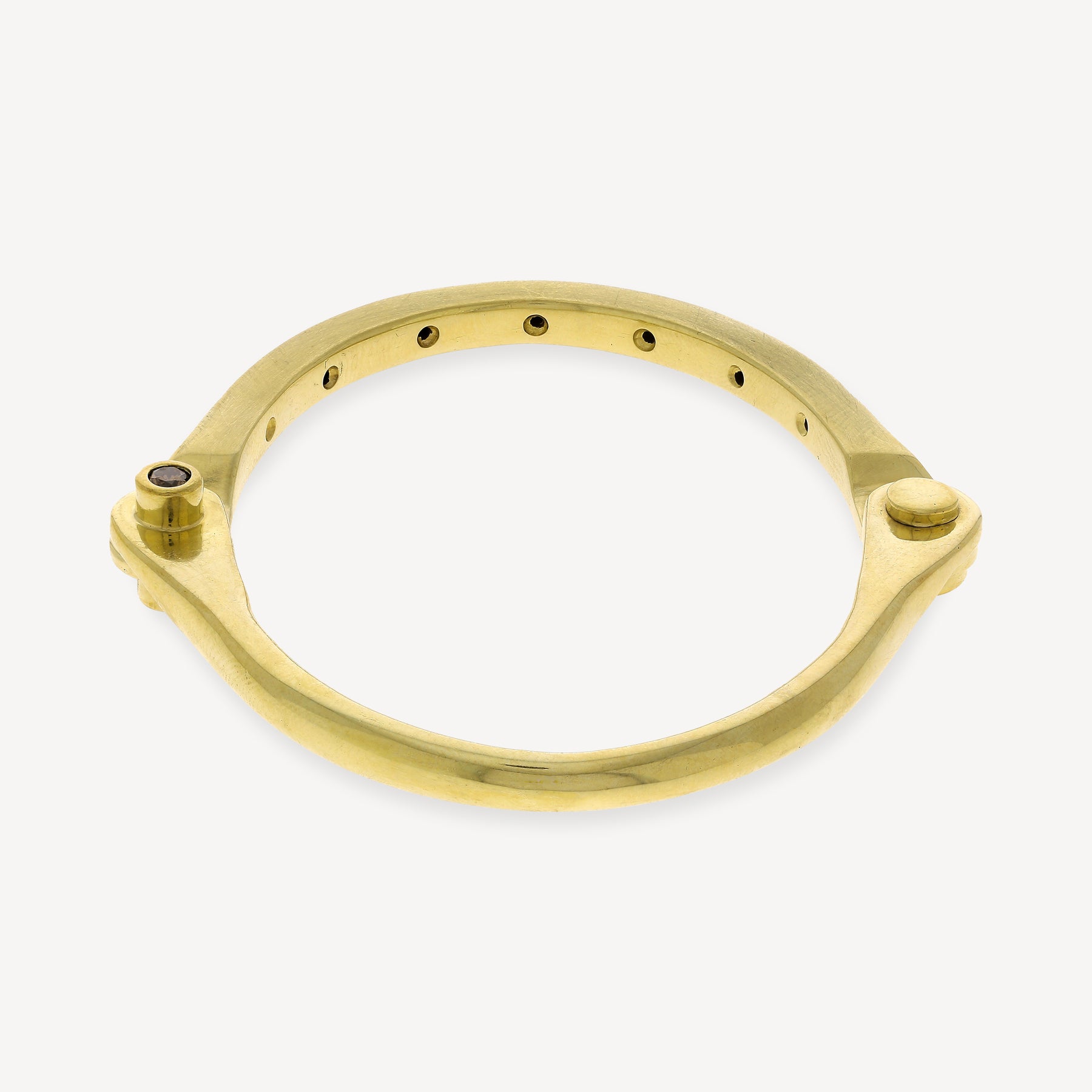 Bracelet Yellow Gold Brown Diamond Burnished