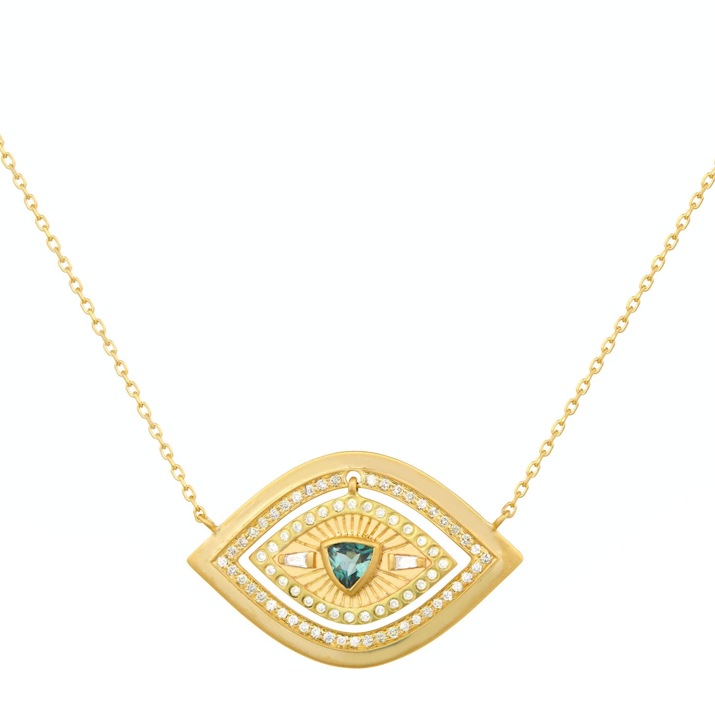 Collier Full Eye Diamants et Trilyan Tourmaline