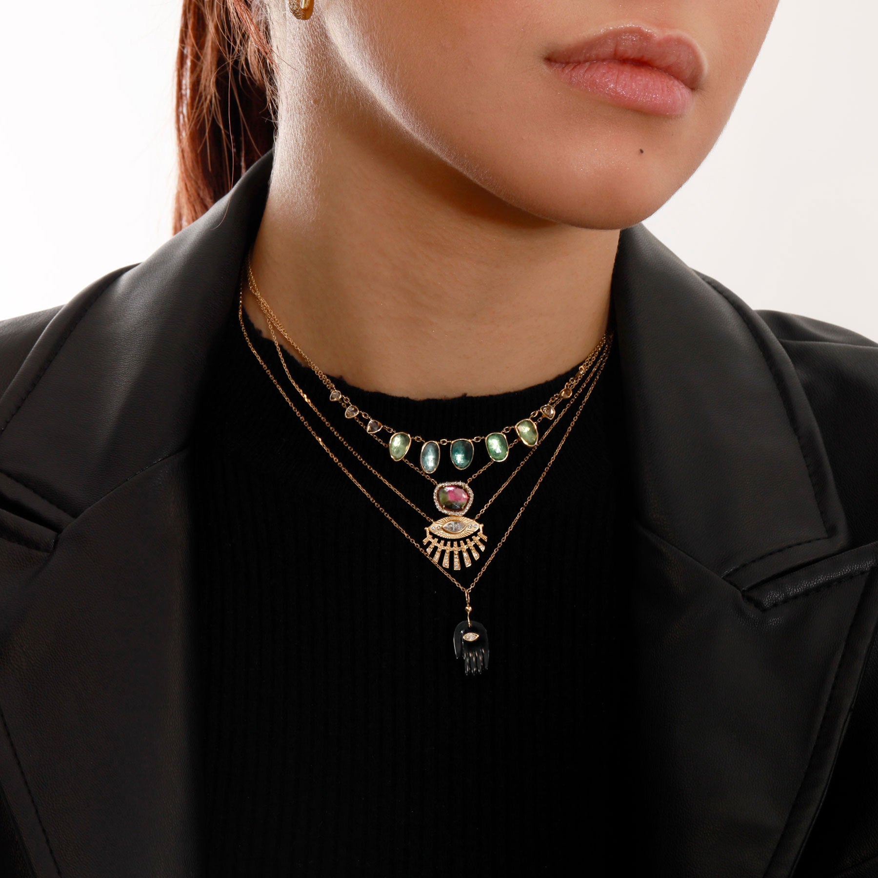 Third Eye Diamond Marquise & Sun Beams Halskette