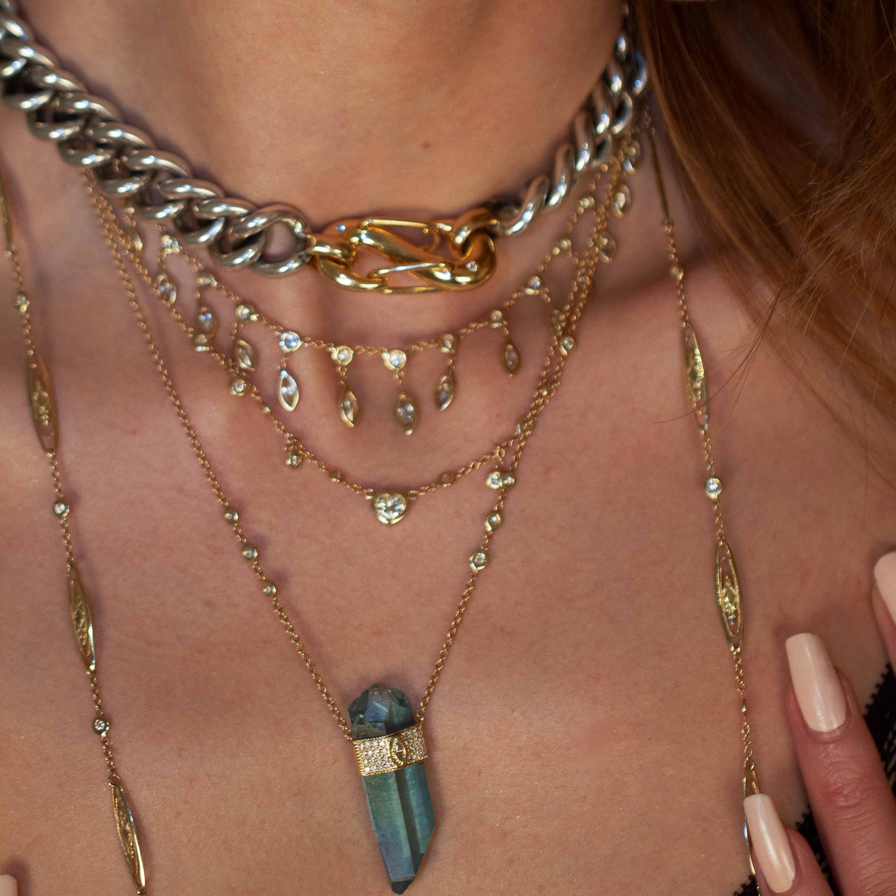 Coeur Diamant Half Shaker Halskette