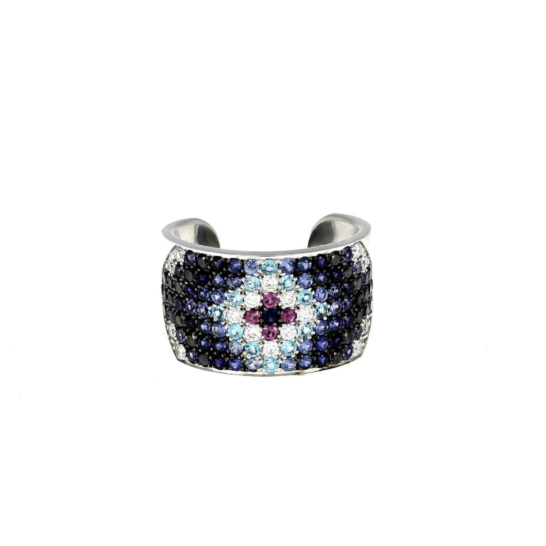 Bague Gisèle 7 Rangs Or Blanc