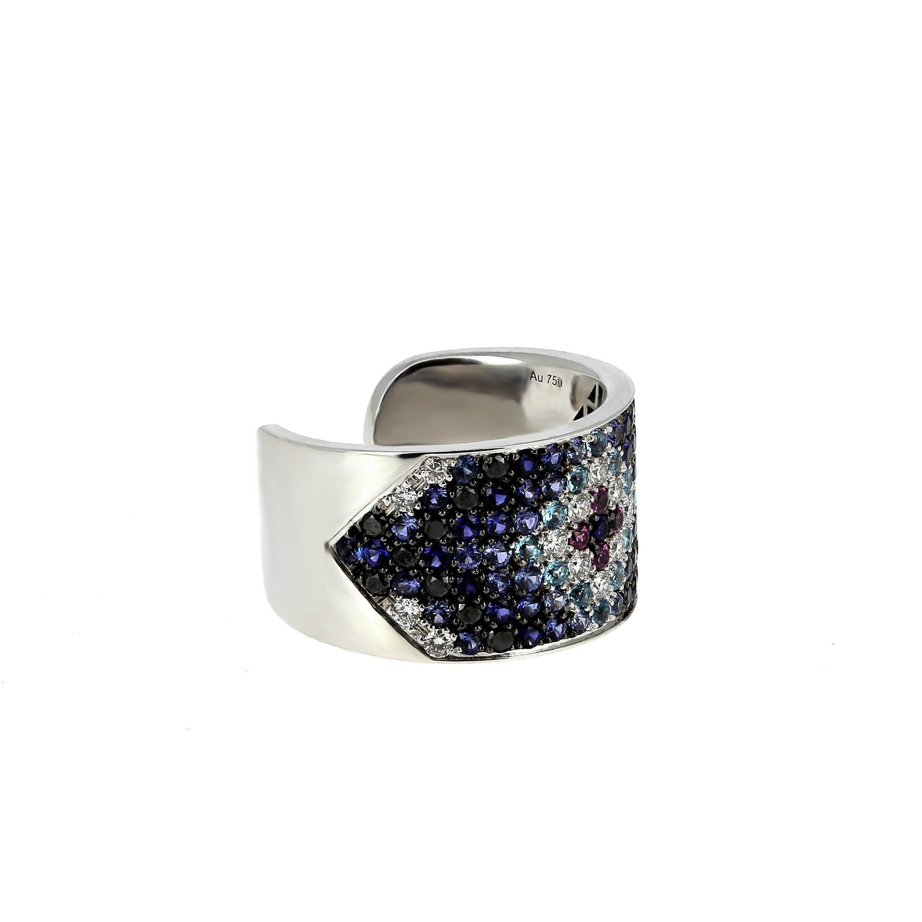 Bague Gisèle 7 Rangs Or Blanc
