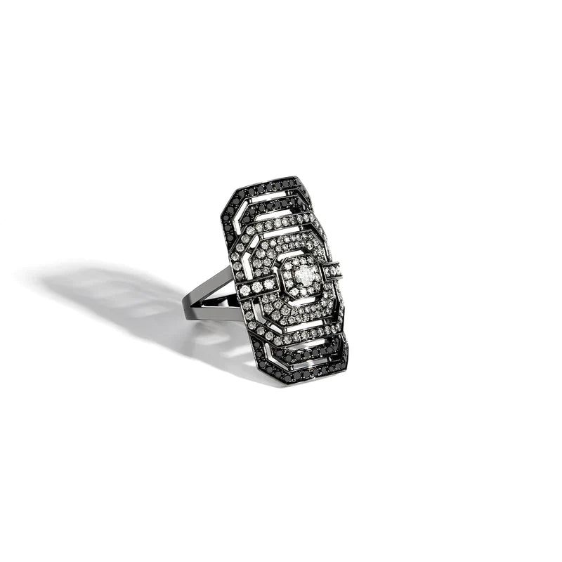 My Way Abgestuft Schwarzes Silber Ring