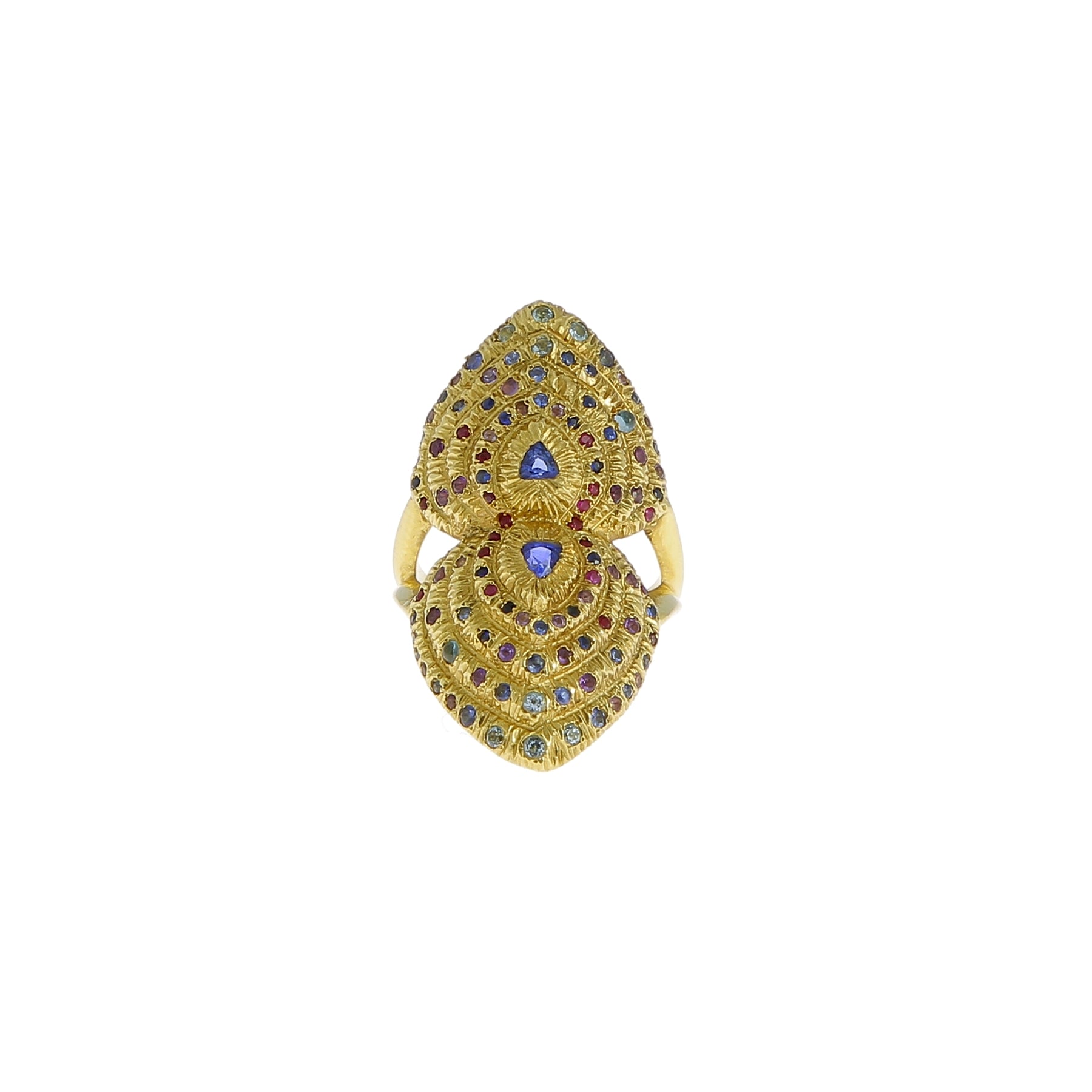 Bague Patte d'Ours et Pierres Précieuses
