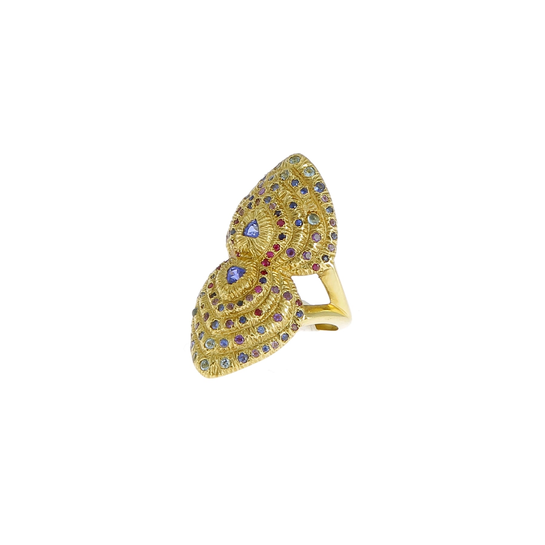 Bague Patte d'Ours et Pierres Précieuses