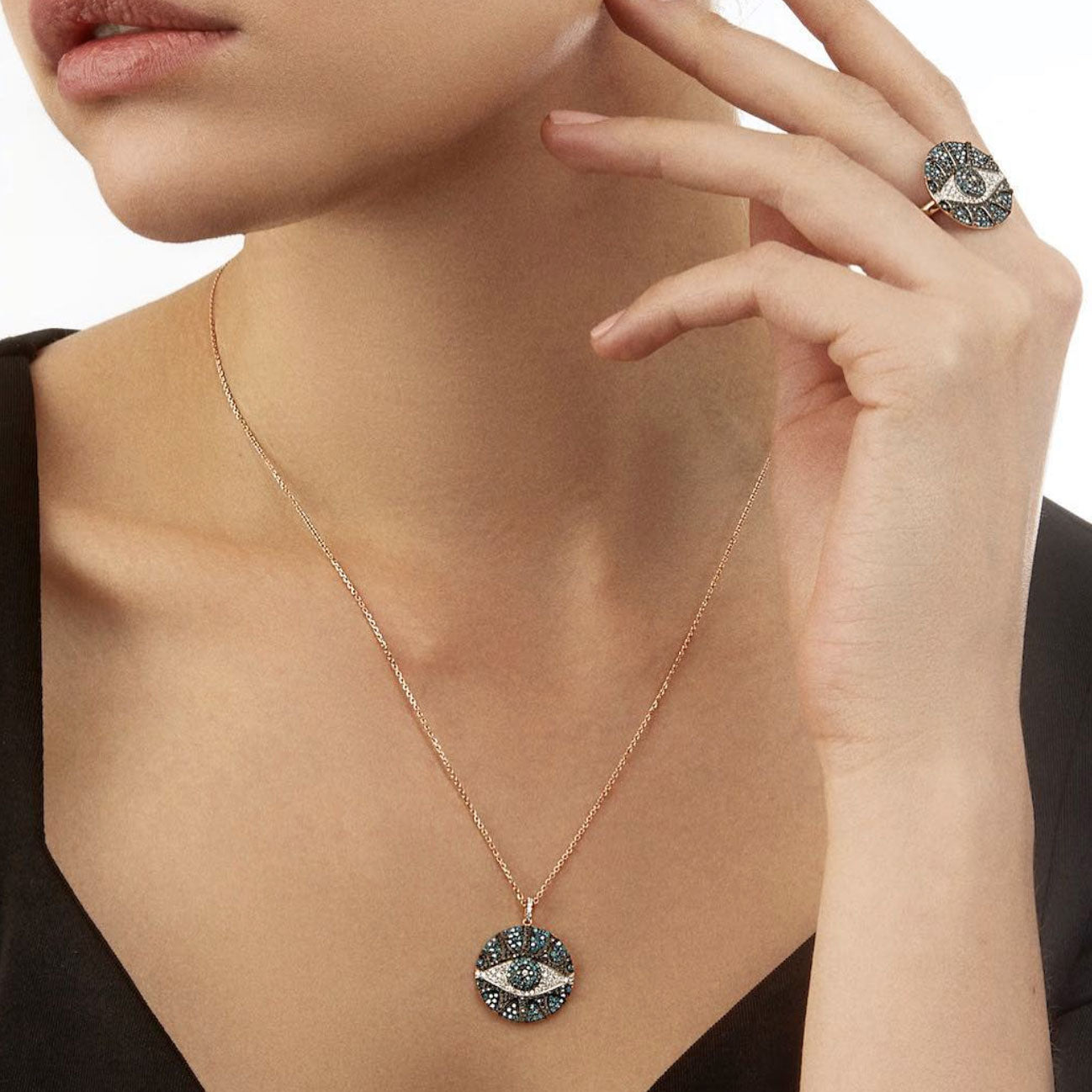 Augen des Lichts Diamant Halskette