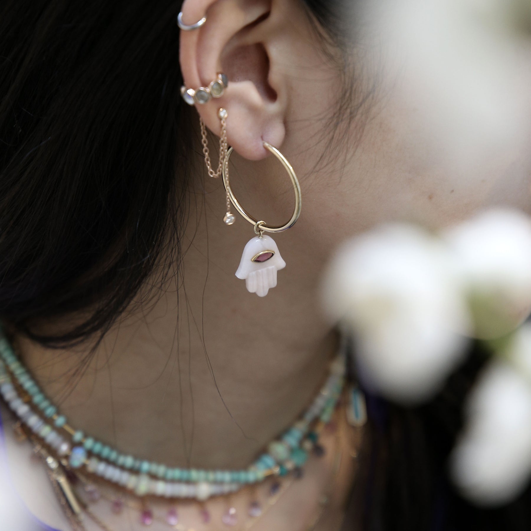 Charm Rose Hamsa Marquise