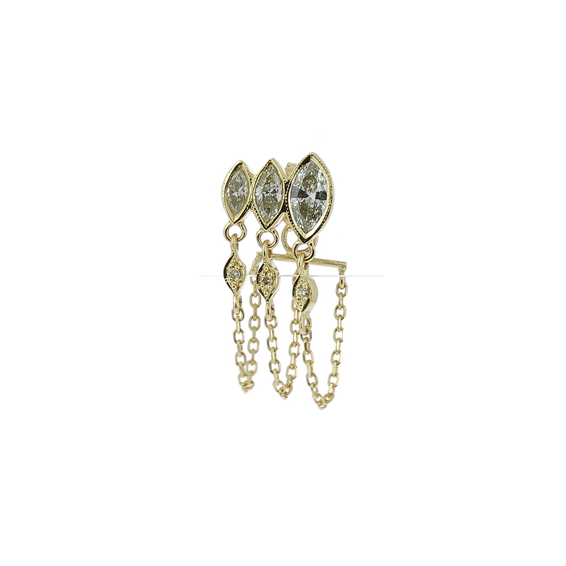 Boucle d'oreille Diamant Blanc Marquise