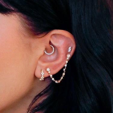 Piercing Puce Double Smart 13 Diamants Or Jaune