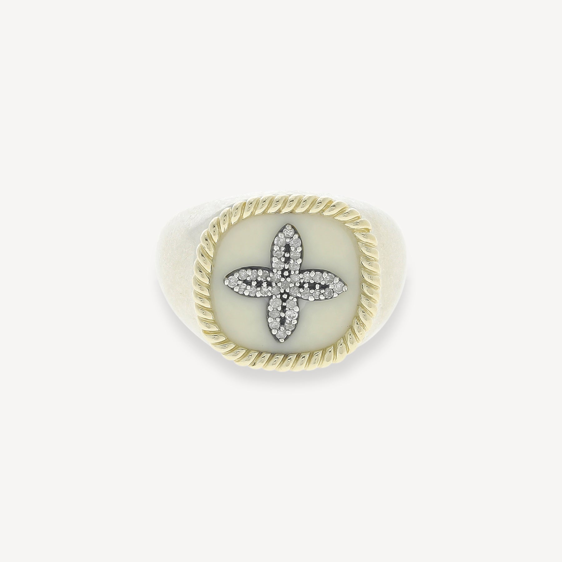 Bowie White Diamond Signet Ring