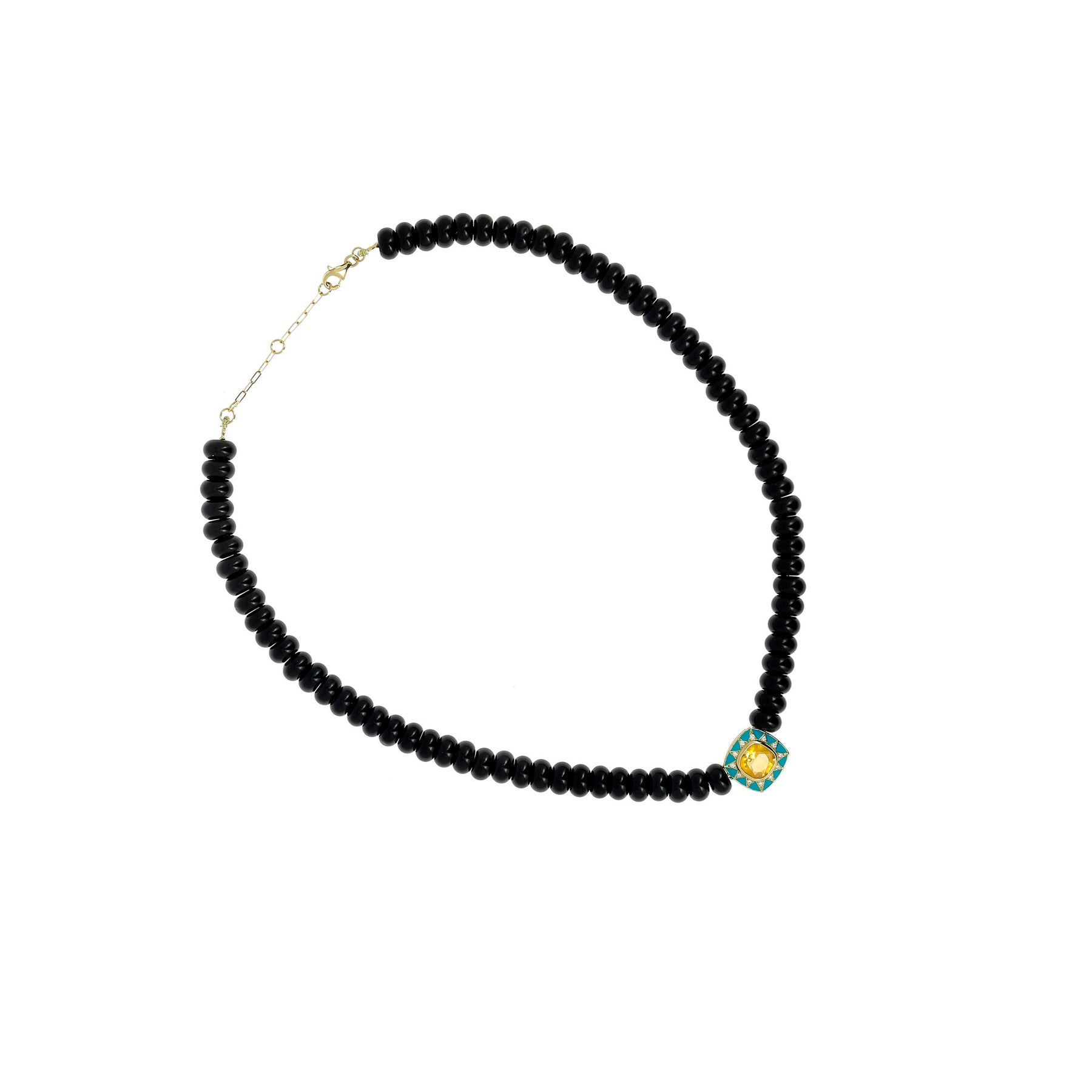 Stella 4 Onyx and Citrine Necklace