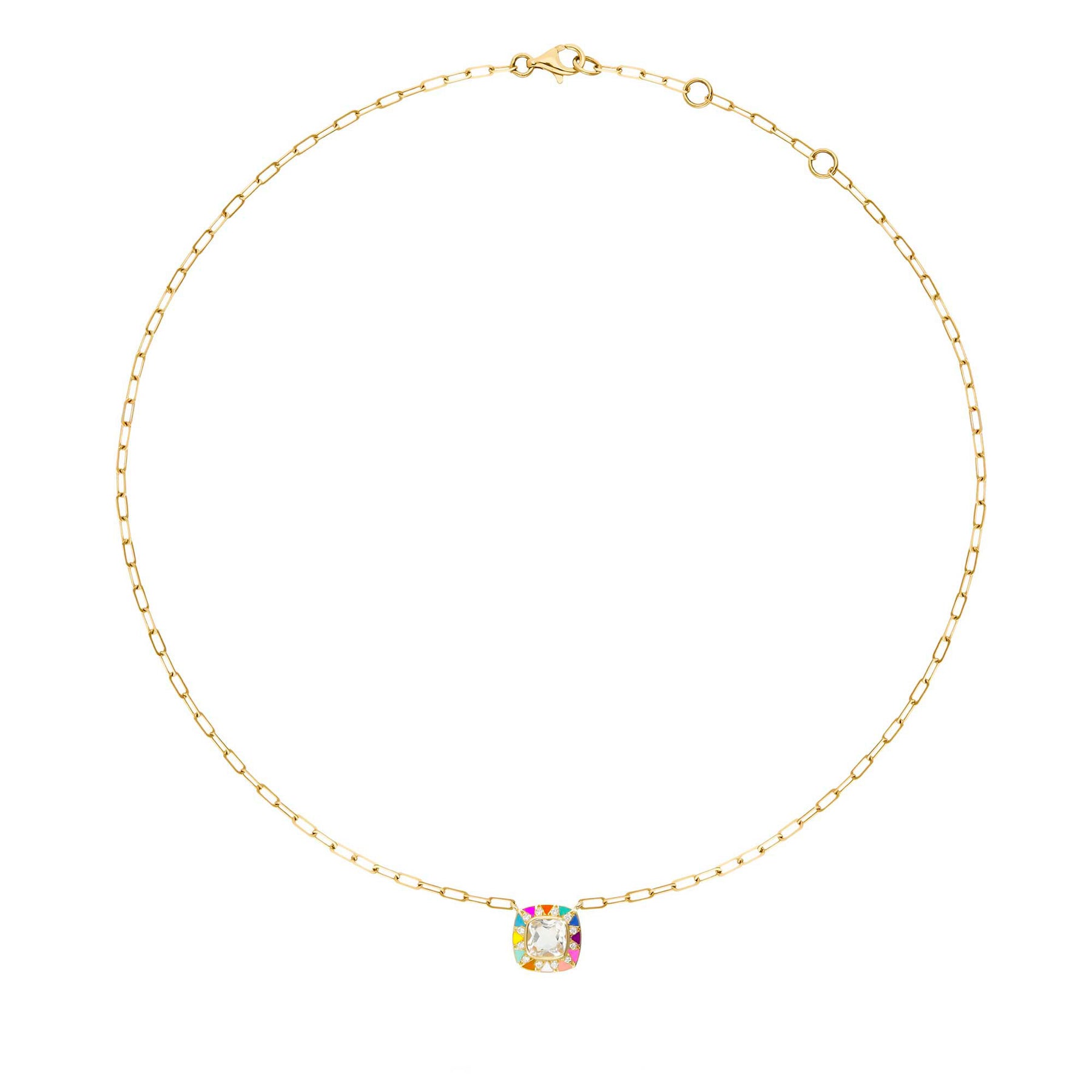 Collier Stella Cristal de Roche et Diamants