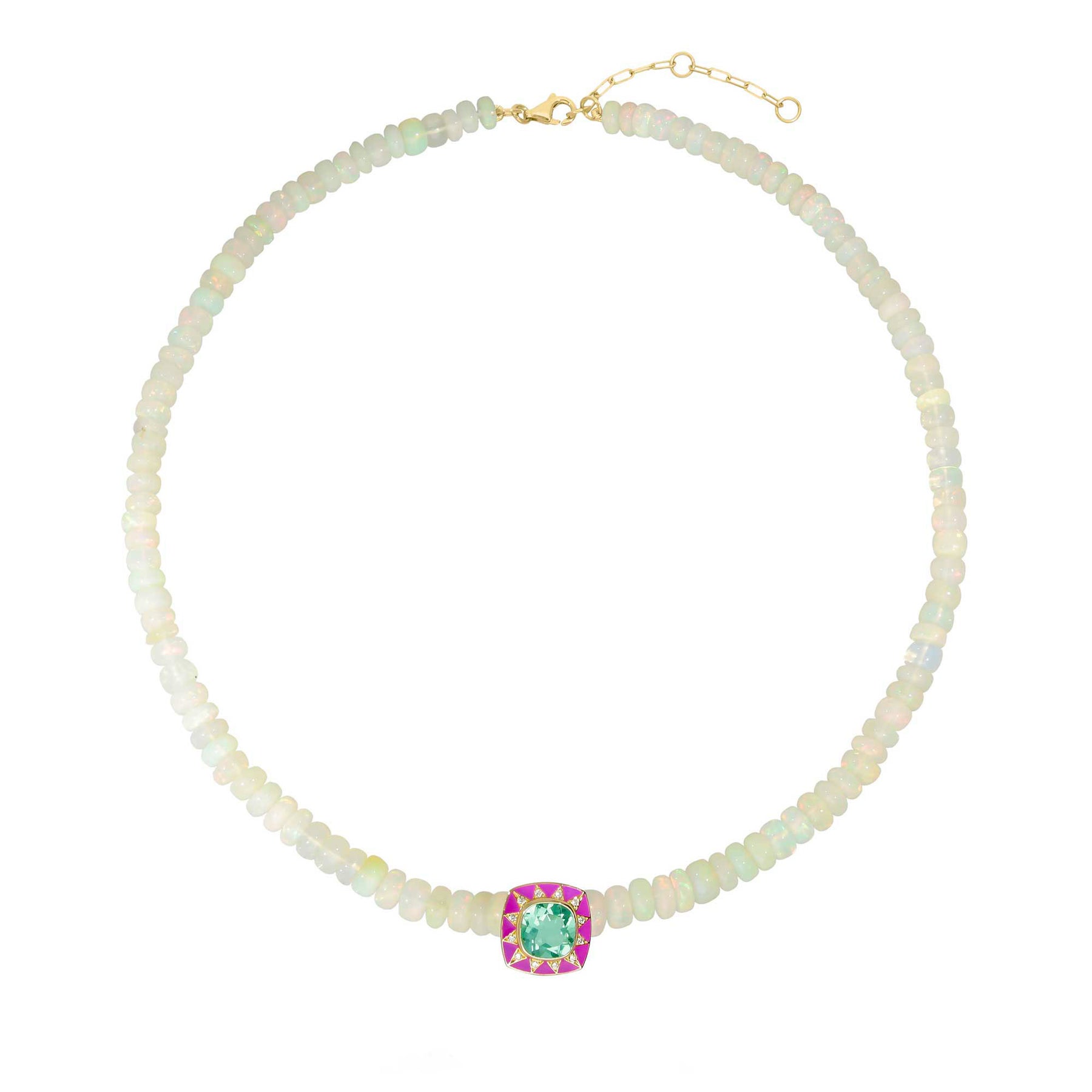 Äthiopischer Opal und Amethyst Halskette