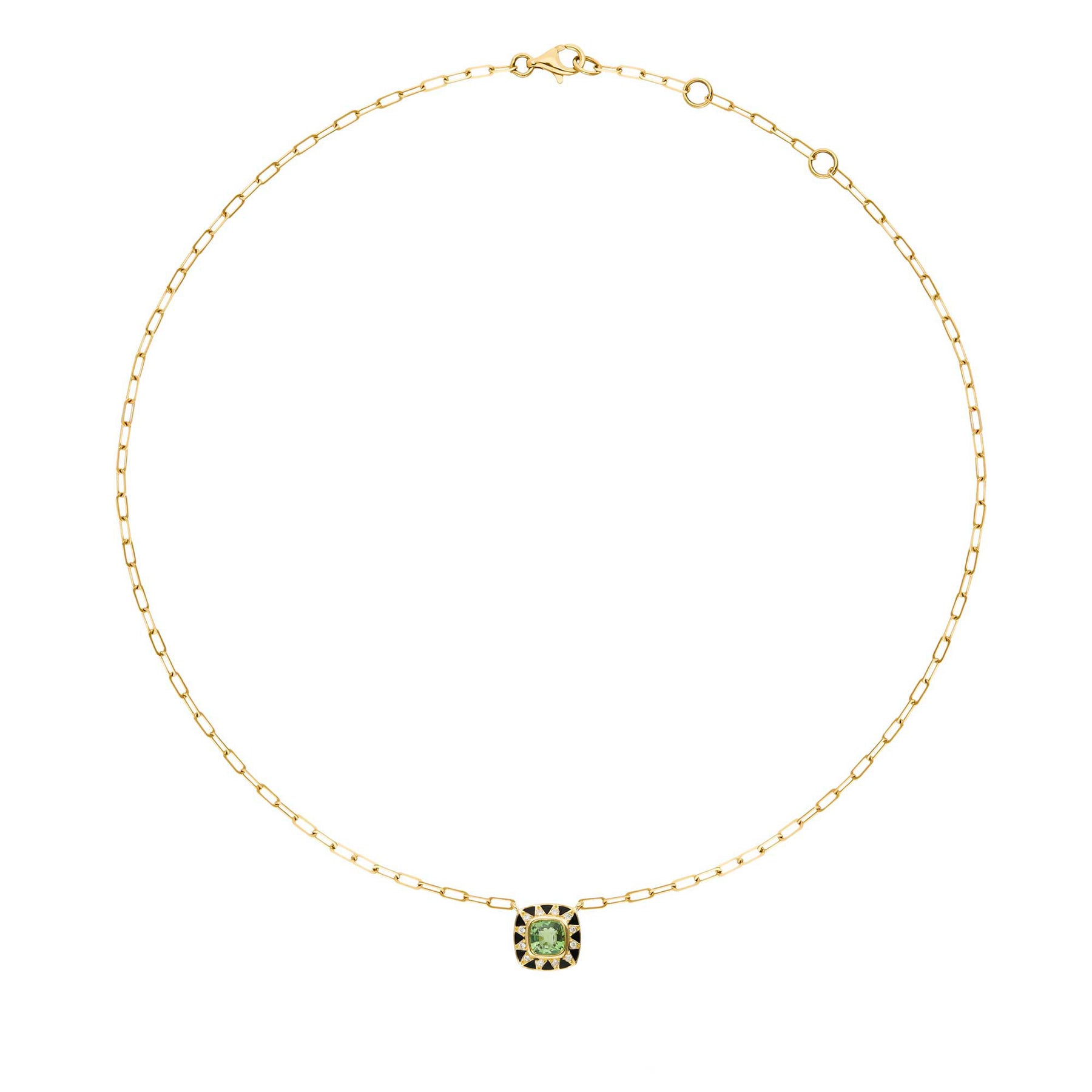 Collier Stella Saphir Vert et Diamants