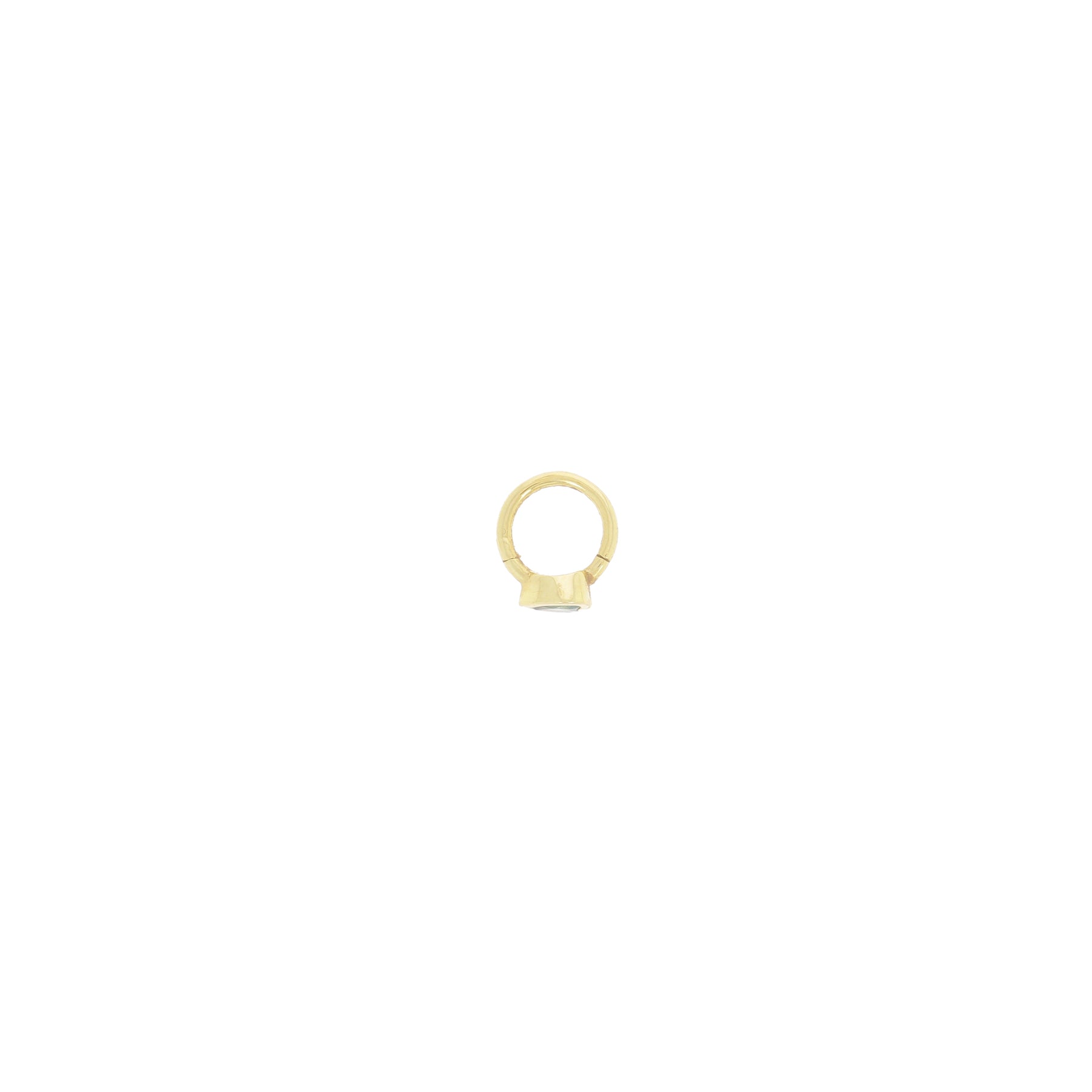 Créole 6.5mm Or Jaune Coeur Emeraude