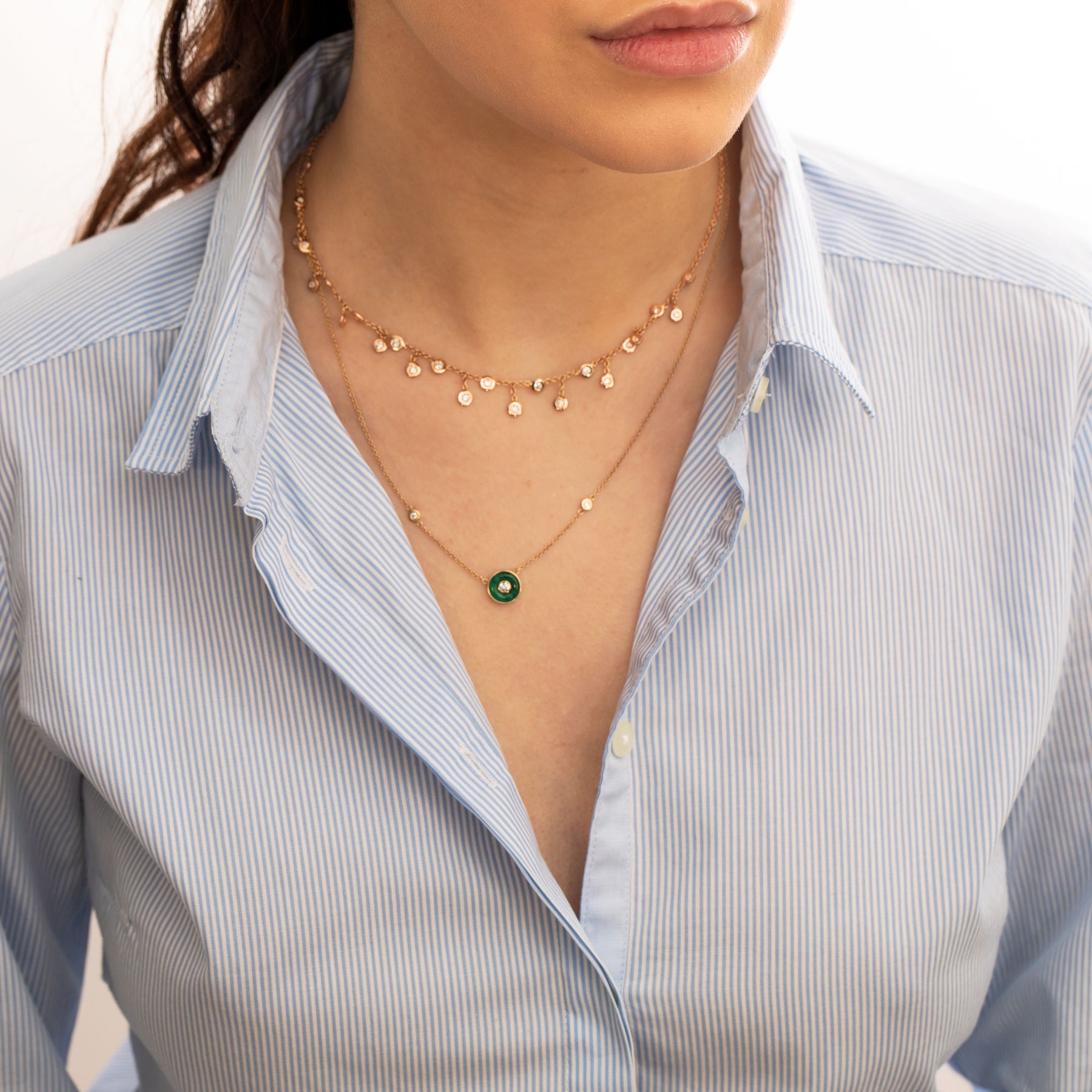 Full Diamond Shaker Roségold Halskette