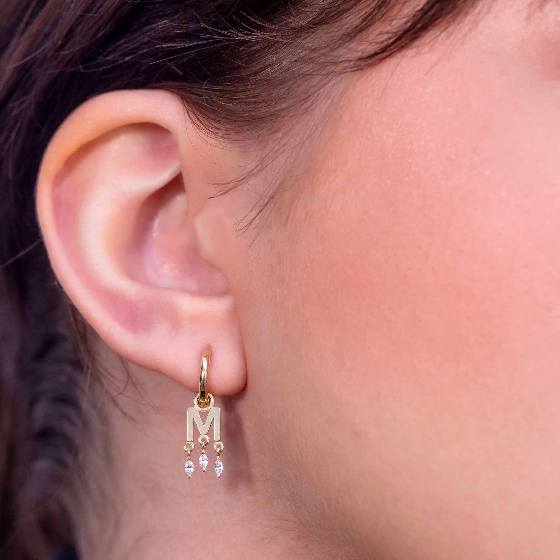 Boucle d'oreille M Marquise Initial