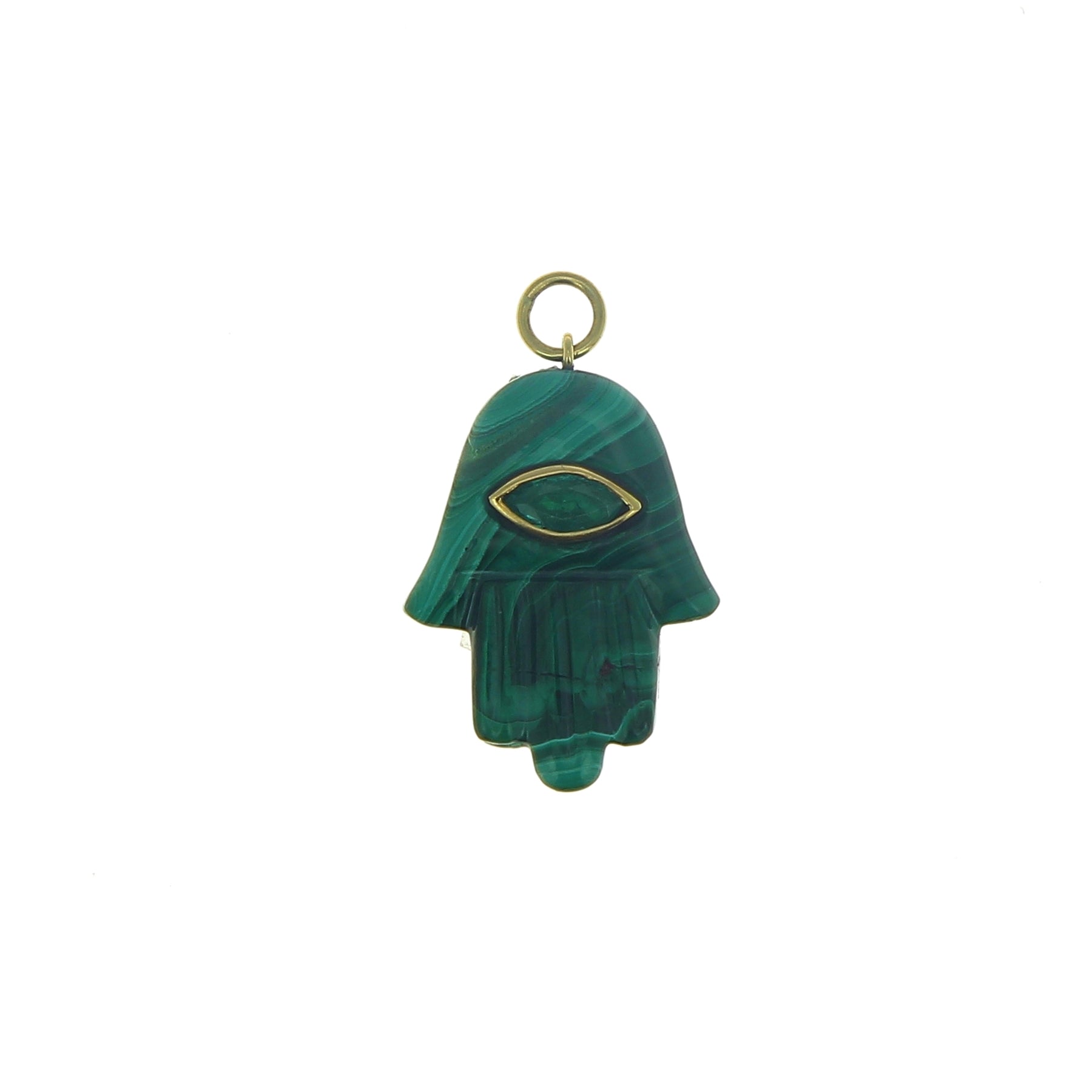 Hamsa Malachit Marquise Smaragd Charm