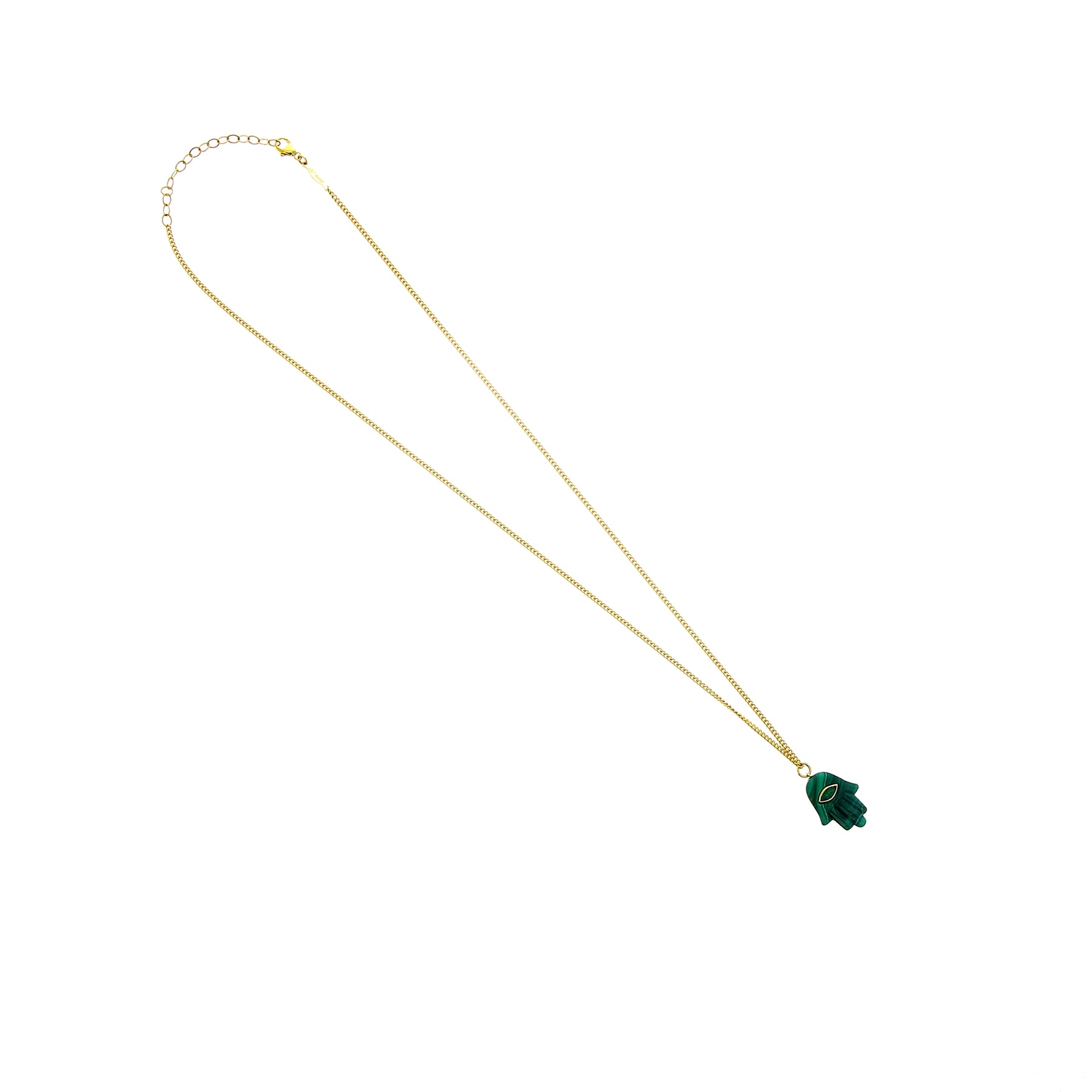 Hamsa Malachit Marquise Smaragd Charm