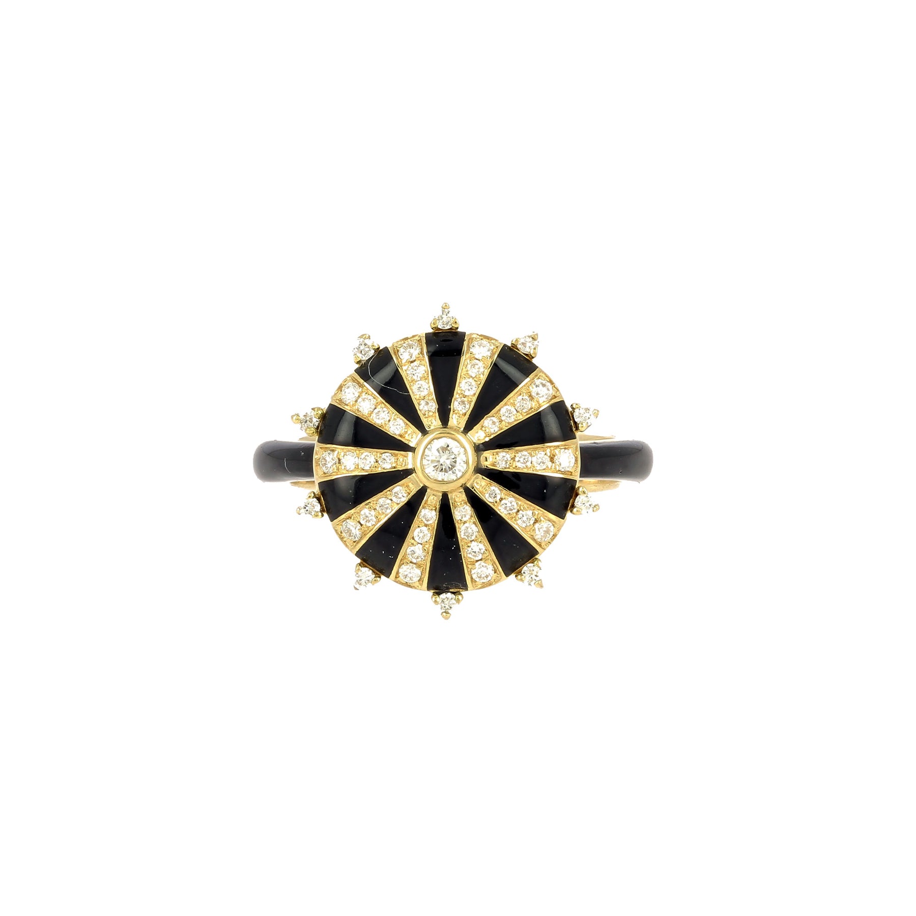 Black Enamel Mila Sun Ring
