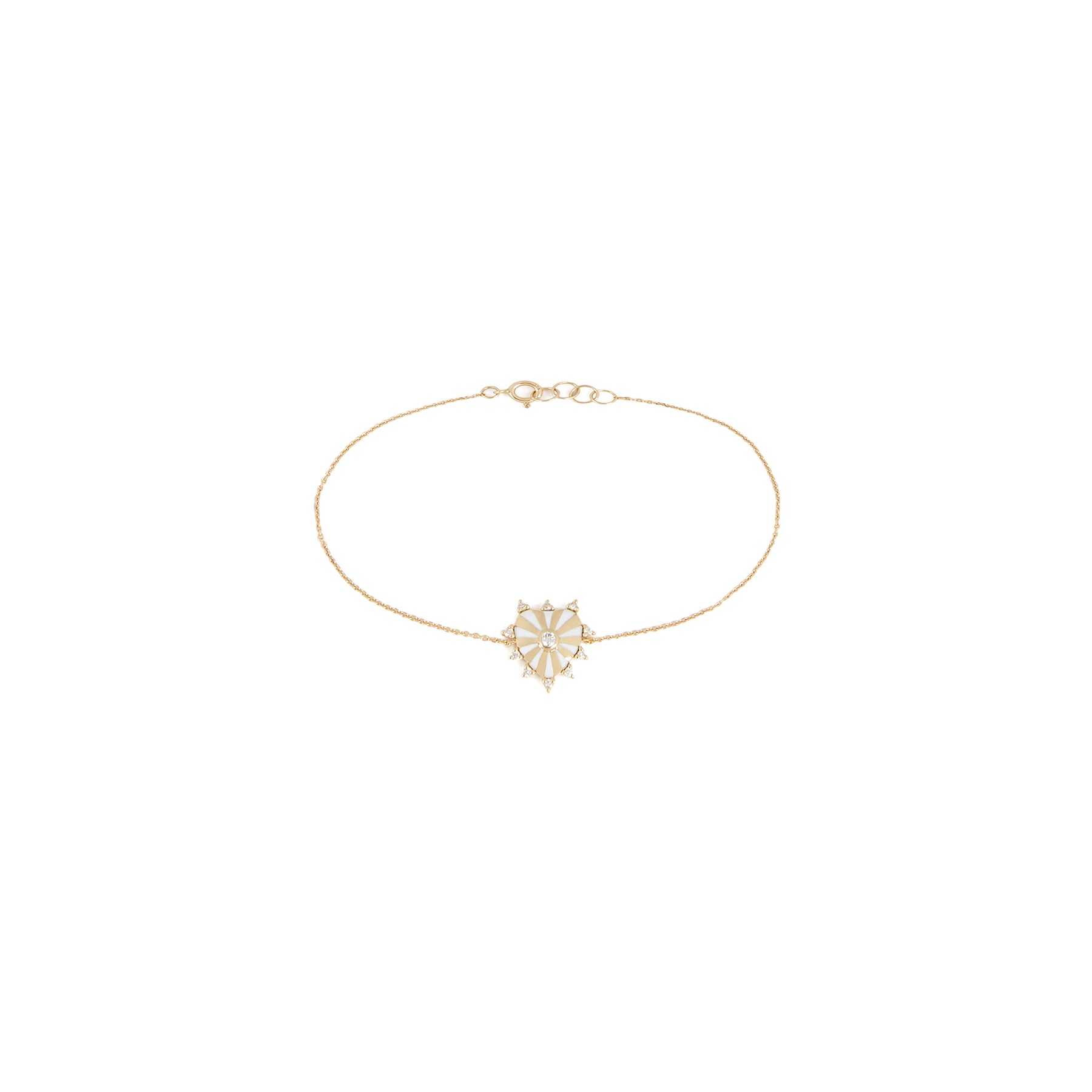 Bracelet Mini Mila Coeur Email Blanc