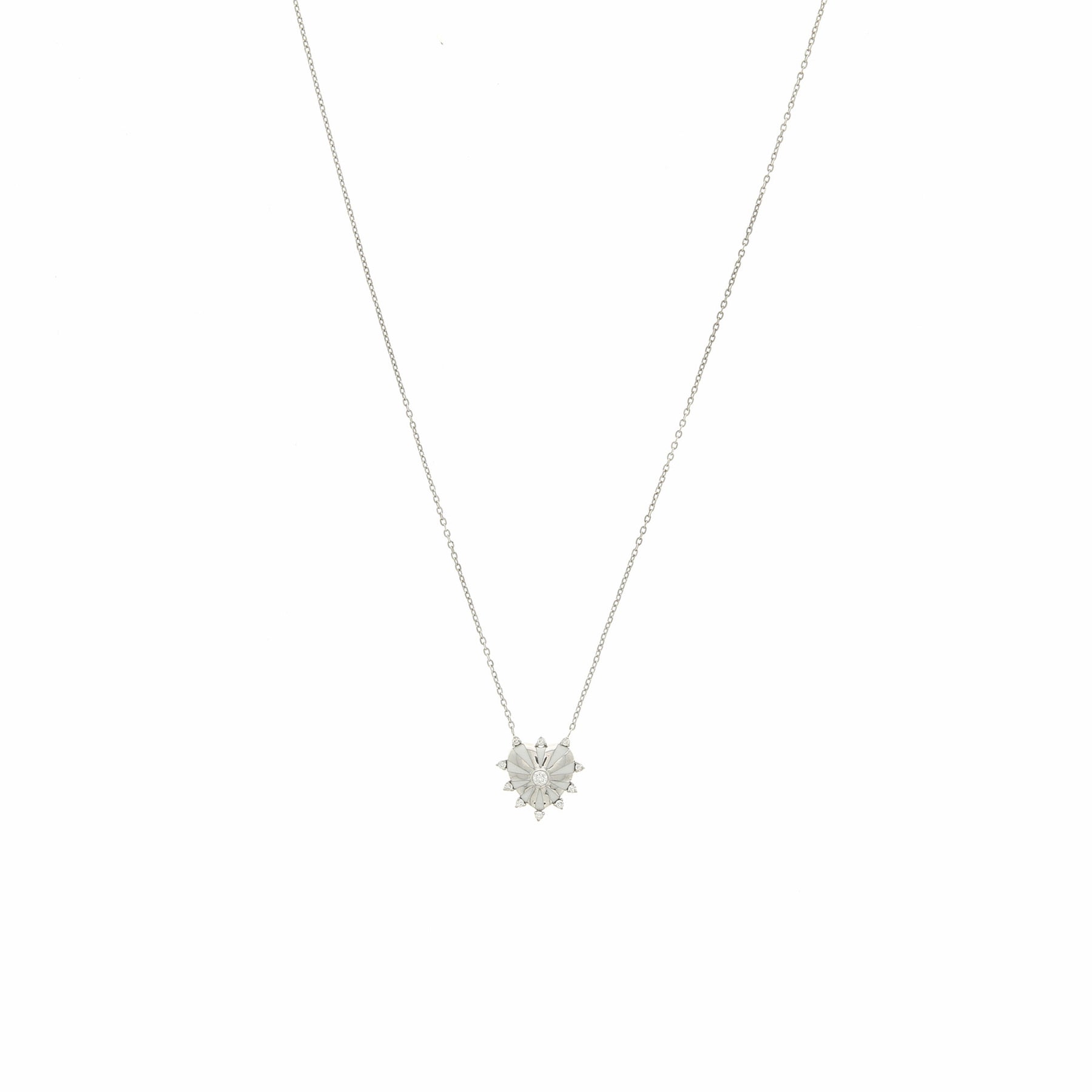 Collier Mini Mila Coeur Email Blanc Or Blanc