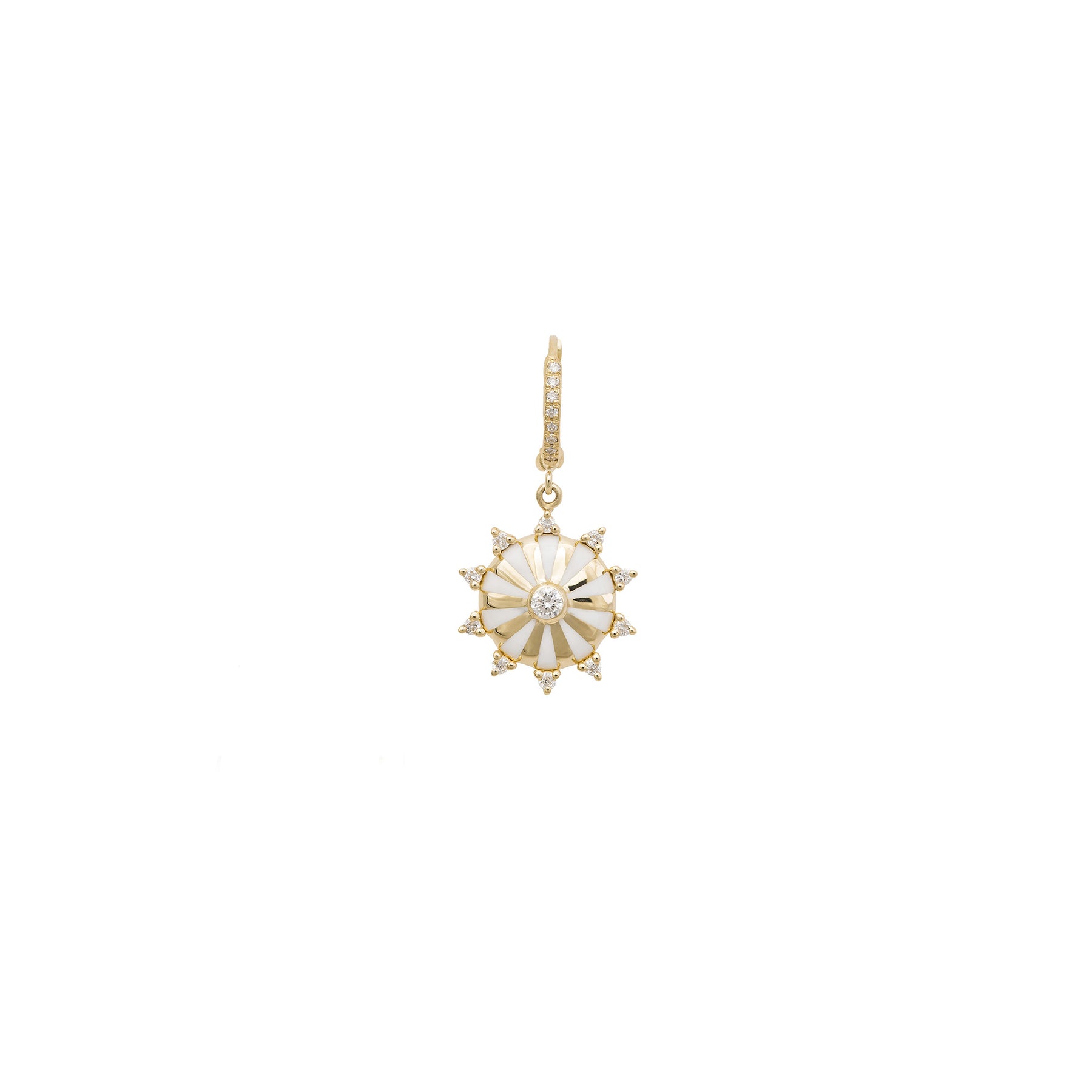 Boucle d'oreille Mini Mila Sun Email Blanc