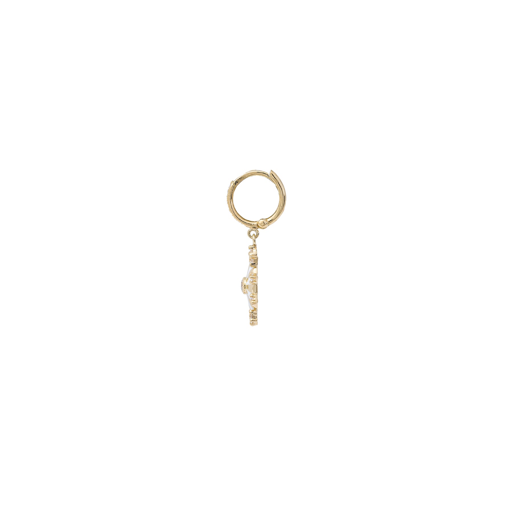 Boucle d'oreille Mini Mila Sun Email Blanc