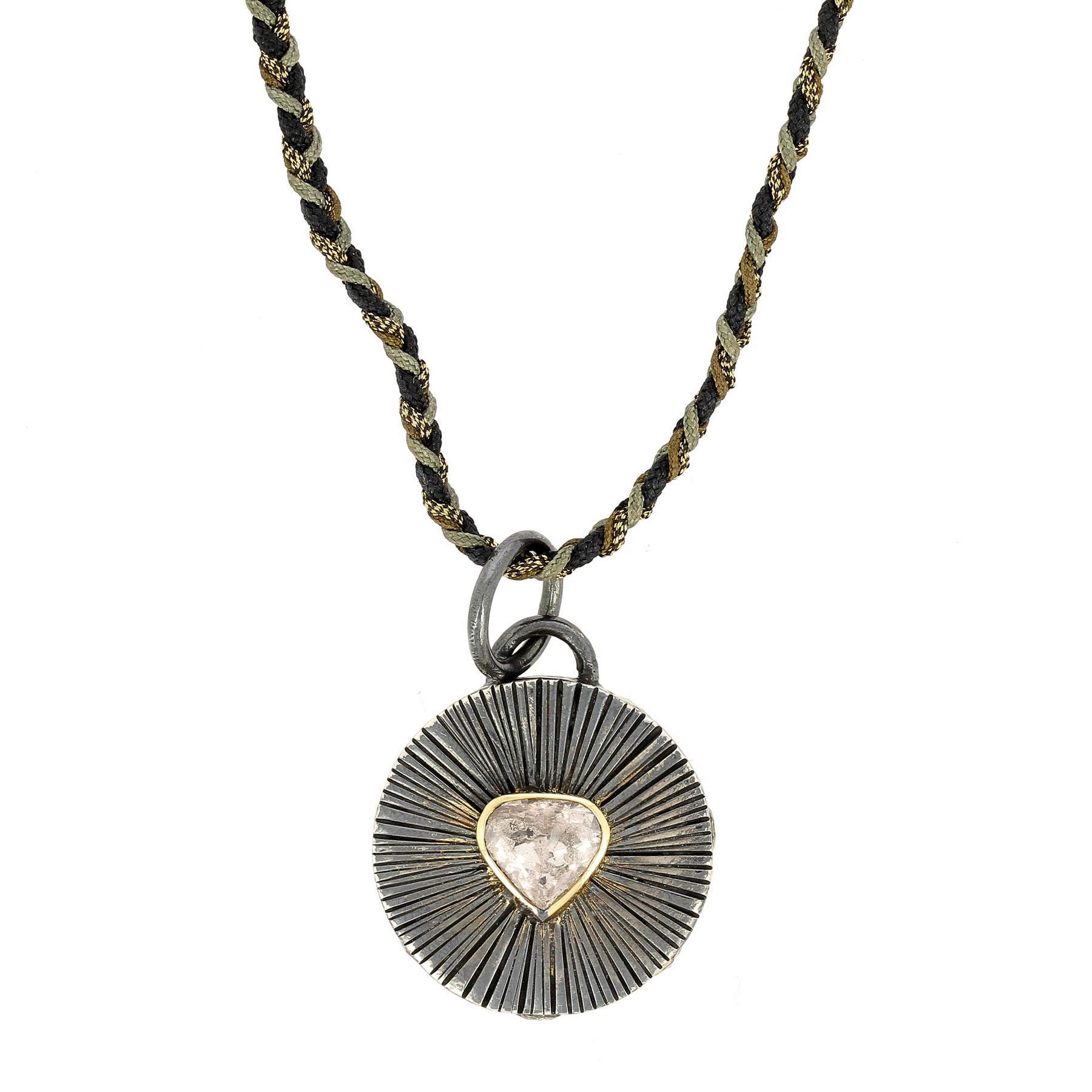 Morganite and Rose Cut Diamond Necklace