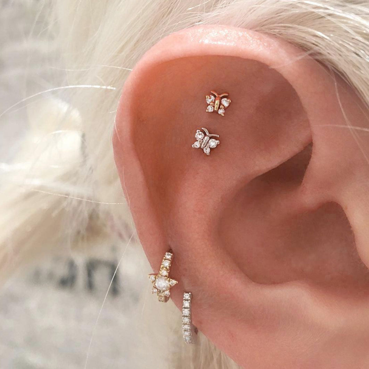 Boucle d’oreille Star Eternity 6,5mm Or Jaune