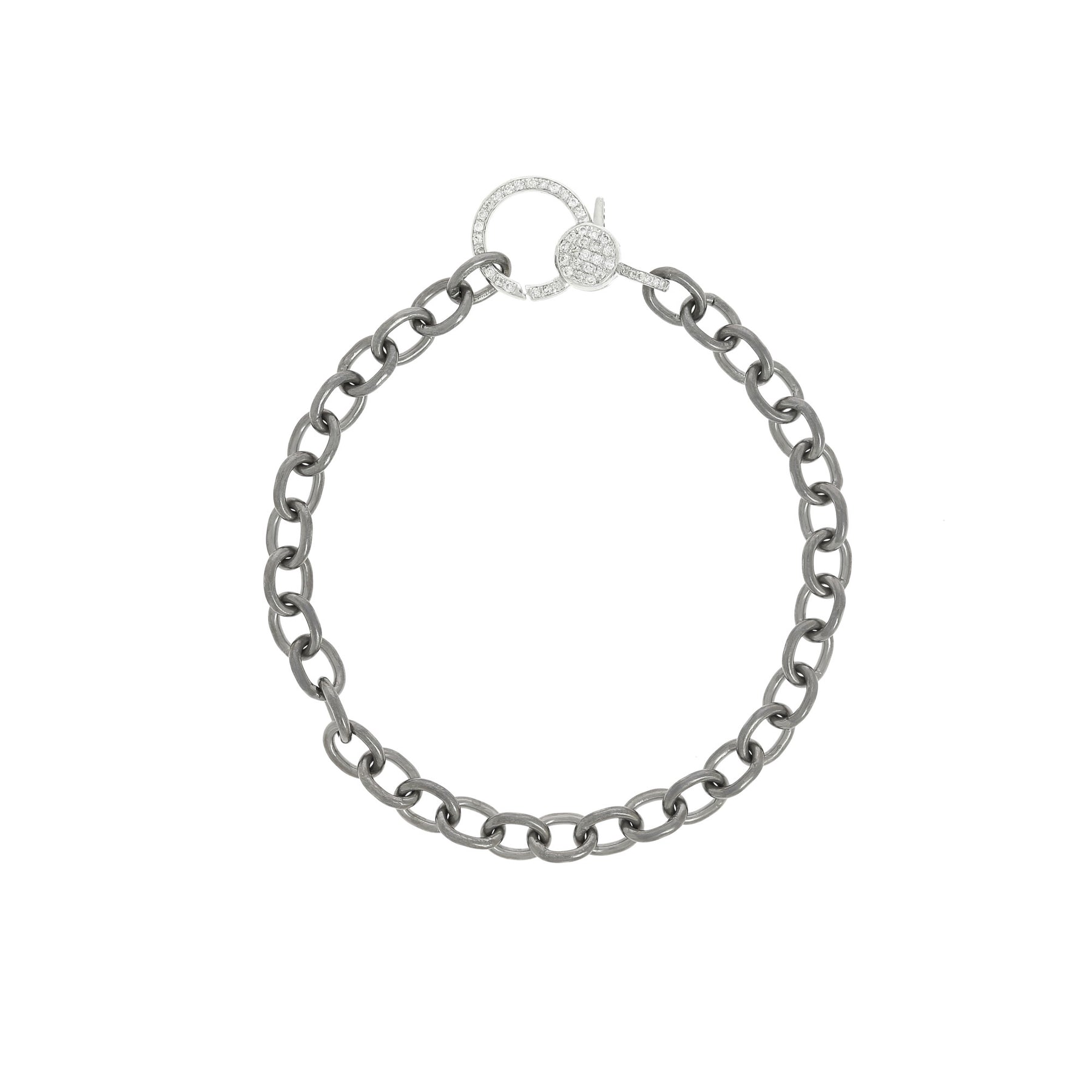 Oval Chain Bracelet with Yellow Clasp