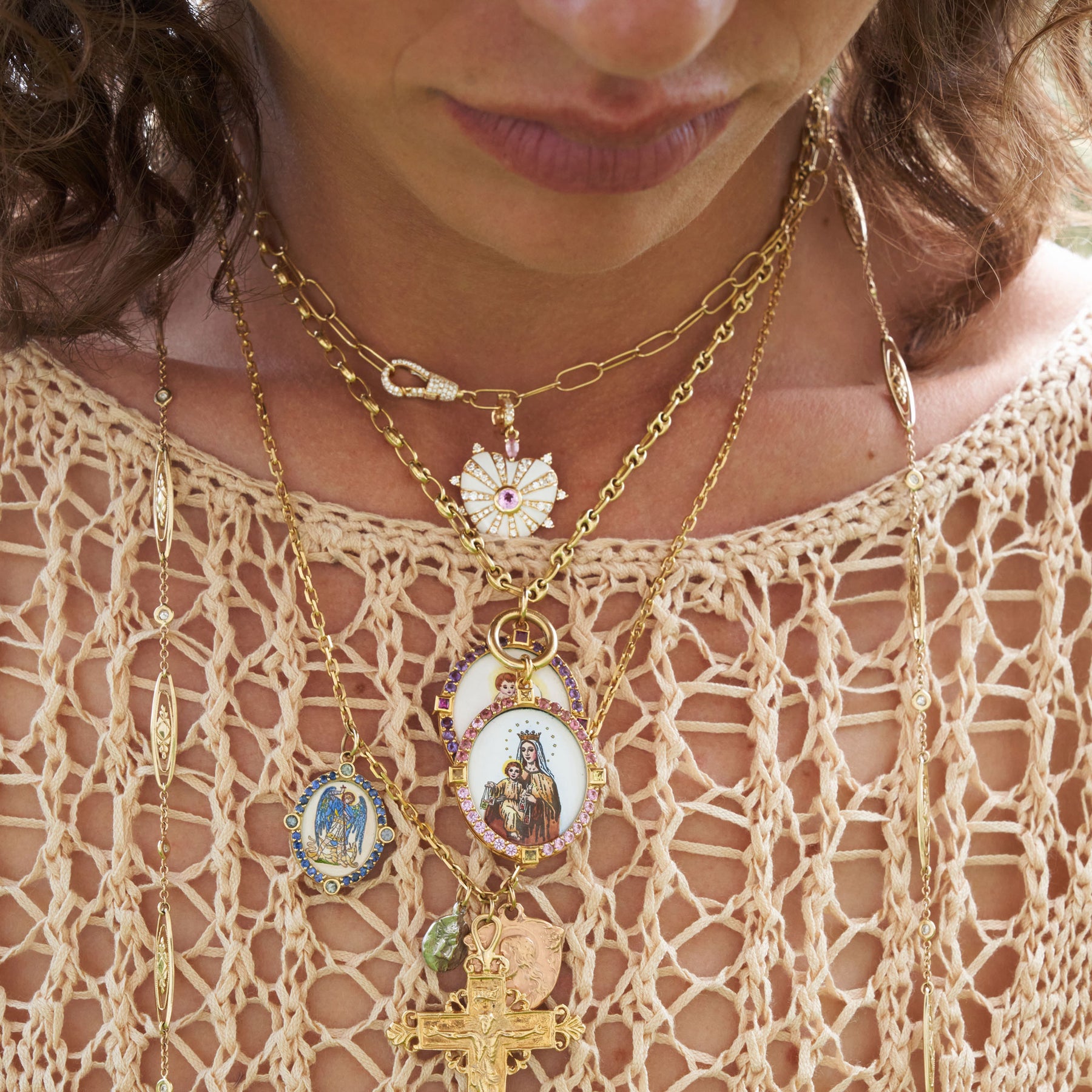 Chaîne Or Jaune Small Diamond Hook