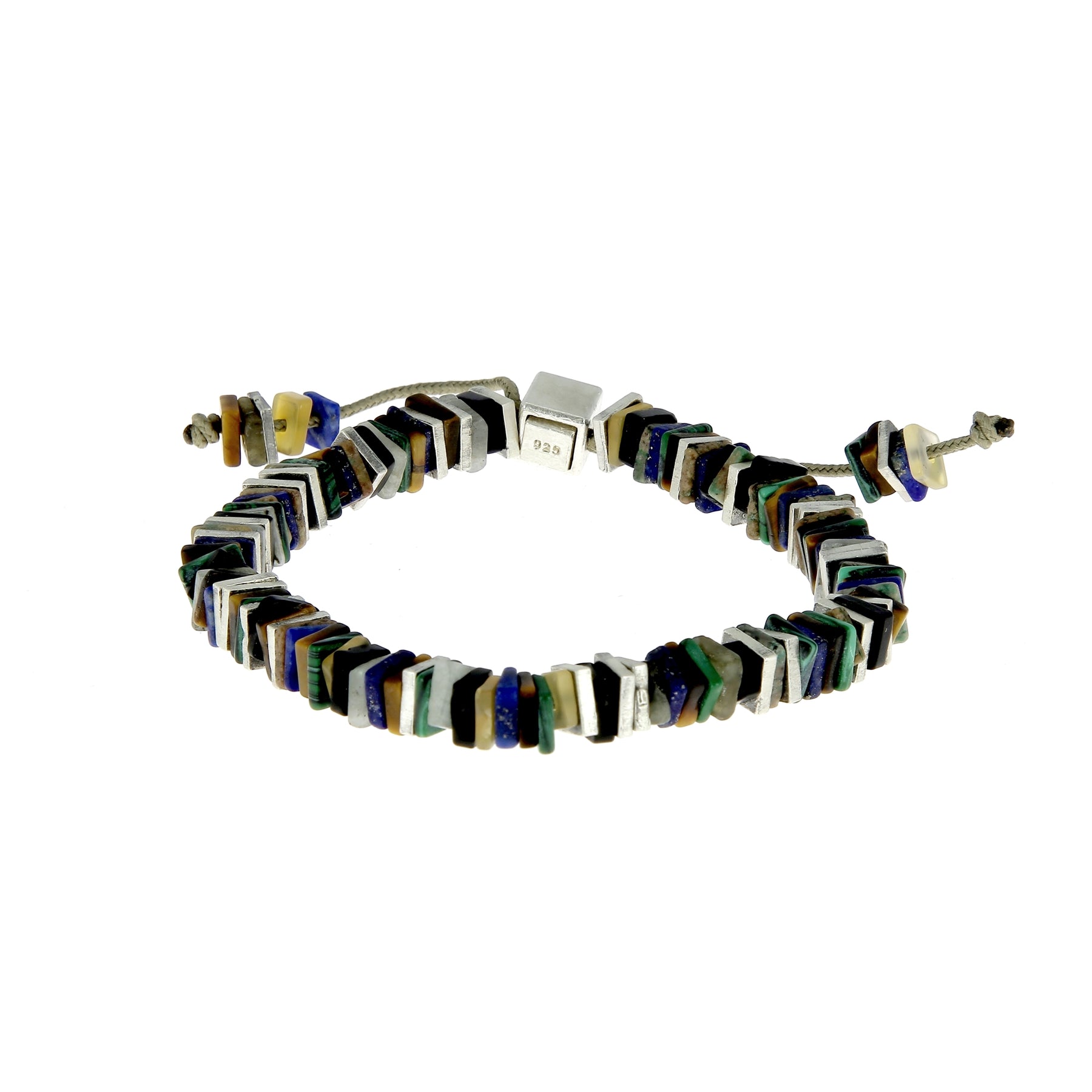 Square Disc Bead Mix Stones Armband