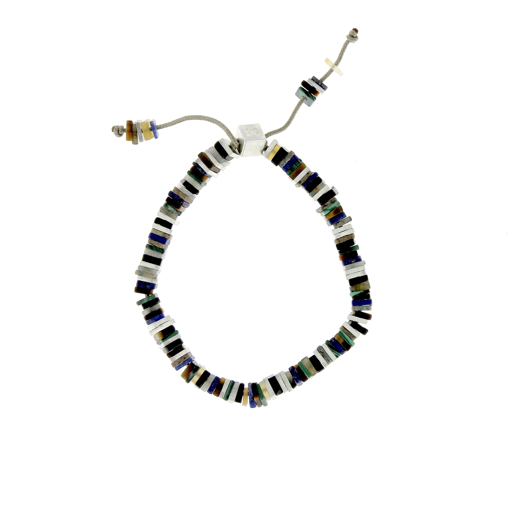 Square Disc Bead Mix Stones Armband