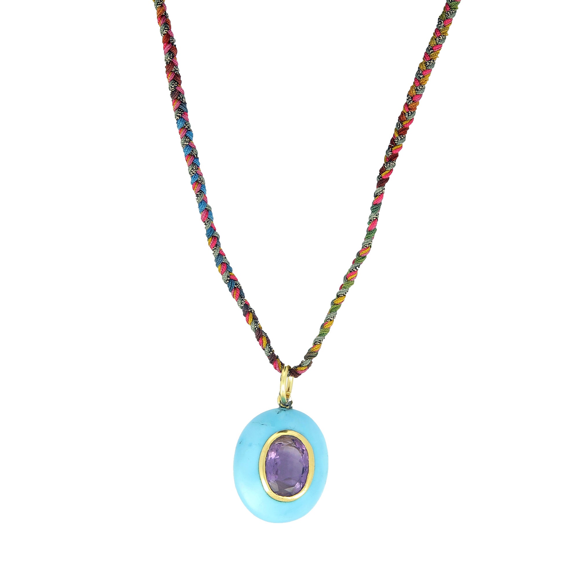 Turquoise Necklace with Amethyst
