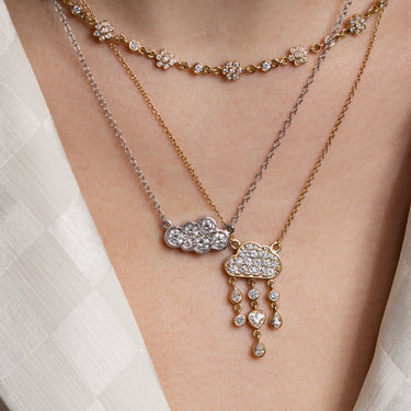 Necklace Small Diamond Cloud White gold