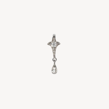Hoop Lily Flowers Diamonds White Gold