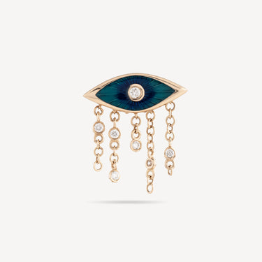 Earring Evil Eye Chain Medium Diamonds