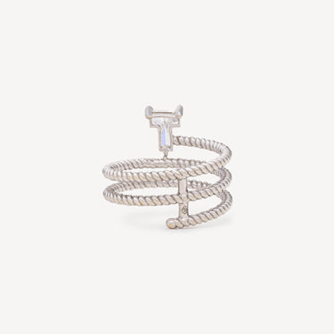 Diale Twisted Ring White Gold