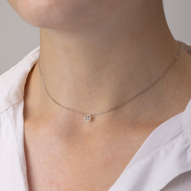 Peace White gold necklace