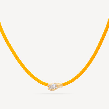 Orange Leather Snake Necklace