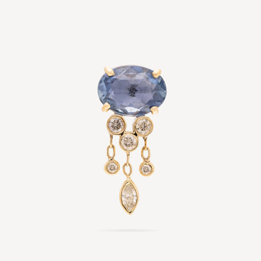 Earring Jellyfish Blue Sapphire Diamond