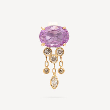 Earring Jelly Fish Pink Sapphire Diamond
