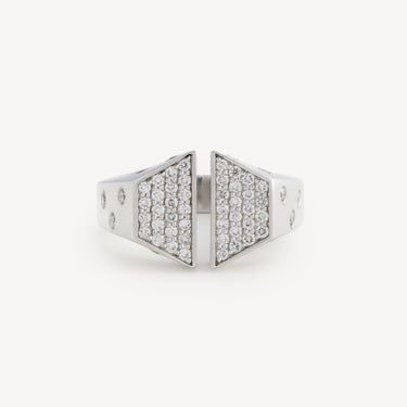 Diamond Split Ring White Gold