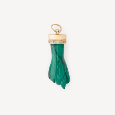 Pendentif Figa Malachite and Diamonds